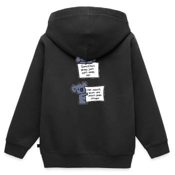 Vous êtes un cadeau assez optimiste - Sweat Premium à capuche zippé enfant bio - noir - Dos - AI Model Kid Male (0cm)