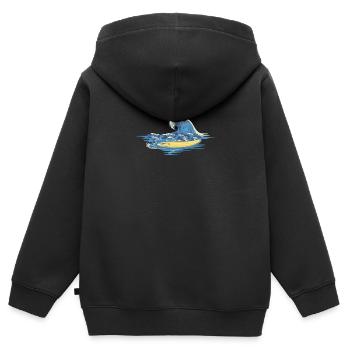 Wellenreiten Surfen - Kinder Premium Organic Zip Hoodie - Schwarz - Hinten - AI Model Kid Male (0cm)