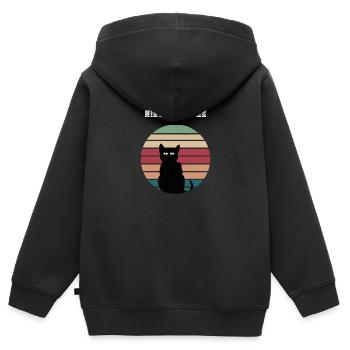 Miet the Katze Mietzekatze - Kinder Premium Organic Zip Hoodie - Schwarz - Hinten - AI Model Kid Male (0cm)