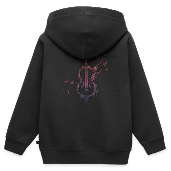 Orchestre violoncelle violoncelle - Sweat Premium à capuche zippé enfant bio - noir - Dos - AI Model Kid Male (0cm)