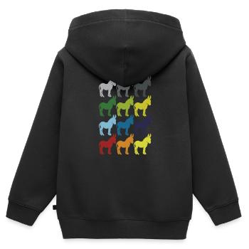 Neon Pop Art Retro Mulet Mulet Idée cadeau - Sweat Premium à capuche zippé enfant bio - noir - Dos - AI Model Kid Male (0cm)