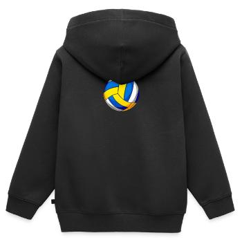 Volley- de beach-volley - Sweat Premium à capuche zippé enfant bio - noir - Dos - AI Model Kid Male (0cm)