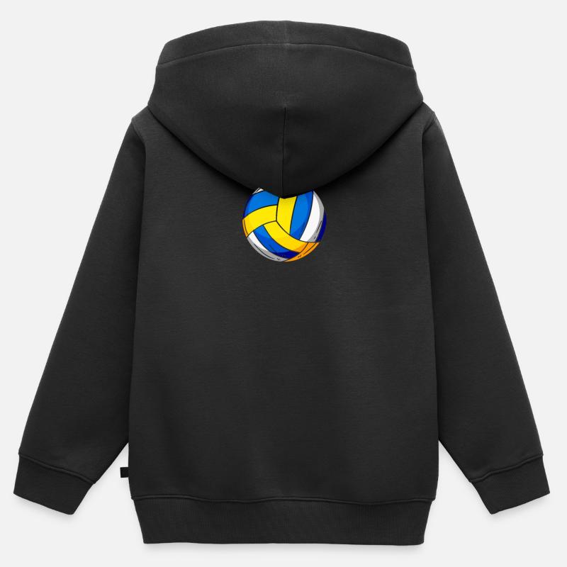 Volley- de beach-volley - Sweat Premium à capuche zippé enfant bio - noir