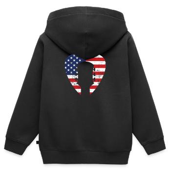 Gitarre - Kinder Premium Organic Zip Hoodie - Schwarz - Hinten - AI Model Kid Male (0cm)