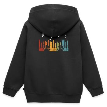 Piano Pianist - Kinder Premium Organic Zip Hoodie - Schwarz - Hinten - AI Model Kid Male (0cm)