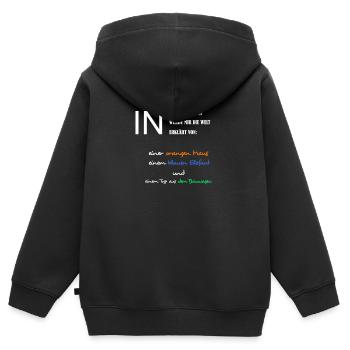 Kind der 90er 90er Jahre - Kinder Premium Organic Zip Hoodie - Schwarz - Hinten - AI Model Kid Male (0cm)
