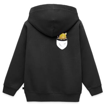 Tarsier Monkey Primate Asie du Sud-Est - Poche poitrine - Sweat Premium à capuche zippé enfant bio - noir - Dos - AI Model Kid Male (0cm)