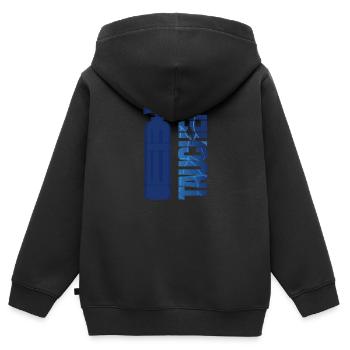 Le mot plongée avec bouteille de plongée - Sweat Premium à capuche zippé enfant bio - noir - Dos - AI Model Kid Male (0cm)