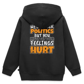 Politik - Kinder Premium Organic Zip Hoodie - Schwarz - Hinten - AI Model Kid Male (0cm)