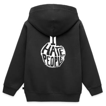I hate people - Kids Premium Organic Zip-up Hoodie - black - Back - AI Model Kid Male (0cm)