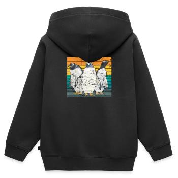 Pinguin Tier Antarktis - Kinder Premium Organic Zip Hoodie - Schwarz - Hinten - AI Model Kid Male (0cm)
