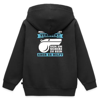 Fußball Schiri Fussball Schiedsrichter - Kinder Premium Organic Zip Hoodie - Schwarz - Hinten - AI Model Kid Male (0cm)