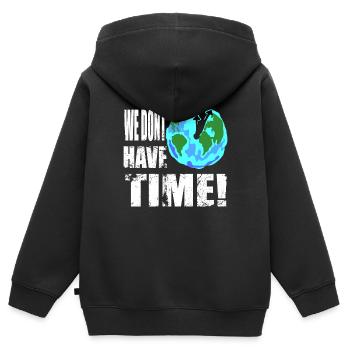 Nous n'avons pas le temps (français) Changement climatique - Sweat Premium à capuche zippé enfant bio - noir - Dos - AI Model Kid Male (0cm)