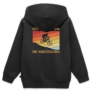 Mountainbike Abkürzung MTB Downhill Fahrrad - Kinder Premium Organic Zip Hoodie - Schwarz - Hinten - AI Model Kid Male (0cm)
