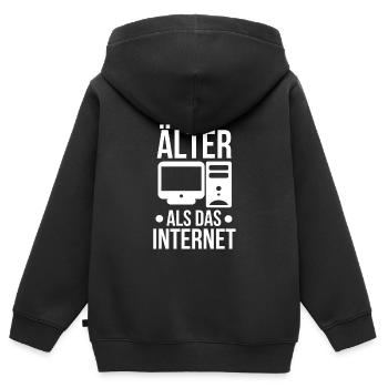 Ich bin älter als das Internet - Kinder Premium Organic Zip Hoodie - Schwarz - Hinten - AI Model Kid Male (0cm)