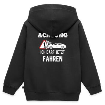Fahranfänger Fahrschüler Führerschein Geschenk - Kinder Premium Organic Zip Hoodie - Schwarz - Hinten - AI Model Kid Male (0cm)