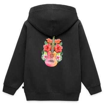Uke ukulele - Kids Premium Organic Zip-up Hoodie - black - Back - AI Model Kid Male (0cm)