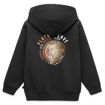 Pièce de la grotte de Platon - Sweat Premium à capuche zippé enfant bio - noir - Dos - AI Model Kid Male (0cm)