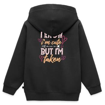 Freundin Vergeben Geschenkidee - Kinder Premium Organic Zip Hoodie - Schwarz - Hinten - AI Model Kid Male (0cm)