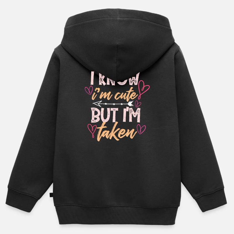 Petite amie idée de cadeau qui pardonne - Sweat Premium à capuche zippé enfant bio - noir