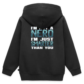 Intello - Sweat Premium à capuche zippé enfant bio - noir - Dos - AI Model Kid Male (0cm)