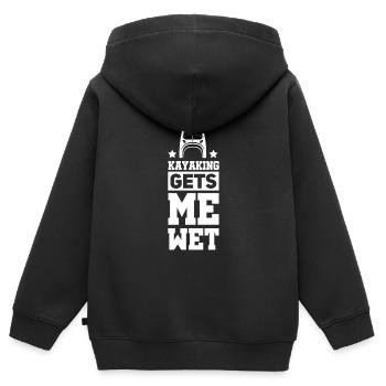 Kajak Kayak Kajaker - Kinder Premium Organic Zip Hoodie - Schwarz - Hinten - AI Model Kid Male (0cm)