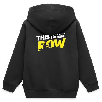 Kajak Kayak Kajaker - Kinder Premium Organic Zip Hoodie - Schwarz - Hinten - AI Model Kid Male (0cm)