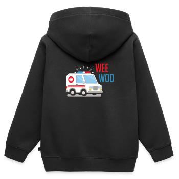 Sanitäter Krankenwagen Auto Krankenhaus - Kinder Premium Organic Zip Hoodie - Schwarz - Hinten - AI Model Kid Male (0cm)
