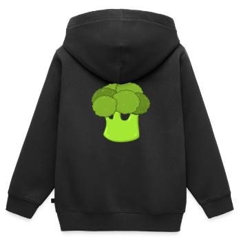 Broccoli vegetable - Kids Premium Organic Zip-up Hoodie - black - Back - AI Model Kid Male (0cm)