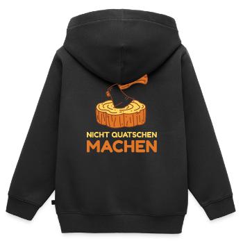 nicht quatschen machen Damen Macher Mechatroniker - Kinder Premium Organic Zip Hoodie - Schwarz - Hinten - AI Model Kid Male (0cm)