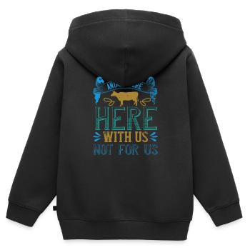 Dire végétalien - cadeau pour les végétaliens - Sweat Premium à capuche zippé enfant bio - noir - Dos - AI Model Kid Male (0cm)