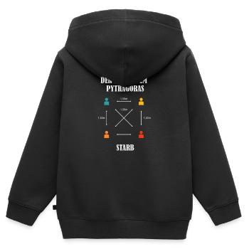 Lehrer Pythagoras Distancing - Kinder Premium Organic Zip Hoodie - Schwarz - Hinten - AI Model Kid Male (0cm)