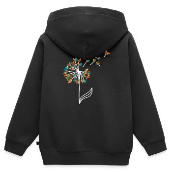 Huhn Pusteblume - Kinder Premium Organic Zip Hoodie - Schwarz - Hinten - AI Model Kid Male (0cm)