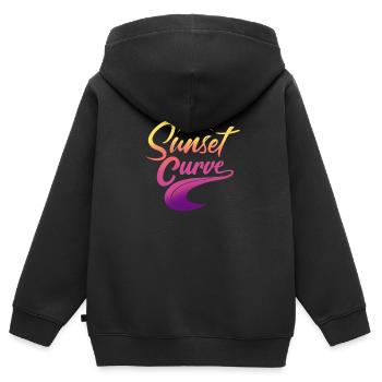 Sunset curve - Kinder Premium Organic Zip Hoodie - Schwarz - Hinten - AI Model Kid Male (0cm)