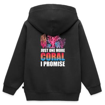 Nur Noch Eine Koralle, Die Ich Verspreche - - Kinder Premium Organic Zip Hoodie - Schwarz - Hinten - AI Model Kid Male (0cm)