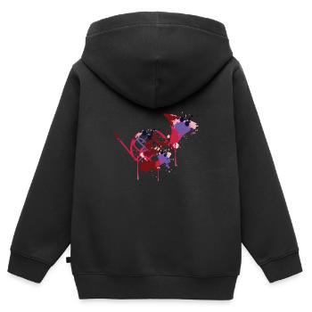 French Horn - Kinder Premium Organic Zip Hoodie - Schwarz - Hinten - AI Model Kid Male (0cm)