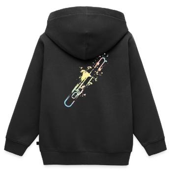 Trombone Splash - Sweat Premium à capuche zippé enfant bio - noir - Dos - AI Model Kid Male (0cm)