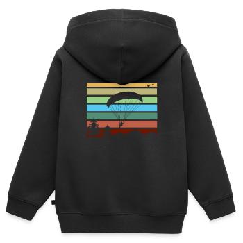 Gleitschirmfliegen - Kinder Premium Organic Zip Hoodie - Schwarz - Hinten - AI Model Kid Male (0cm)
