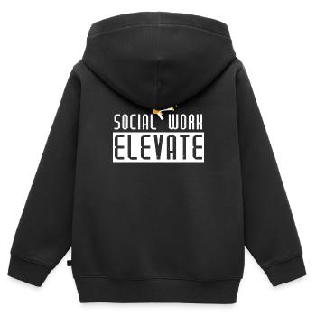 Soziale Arbeit Elevate - Kinder Premium Organic Zip Hoodie - Schwarz - Hinten - AI Model Kid Male (0cm)