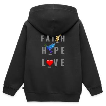 Jesus Jesus Jesus Christlicher Christ - Kinder Premium Organic Zip Hoodie - Schwarz - Hinten - AI Model Kid Male (0cm)
