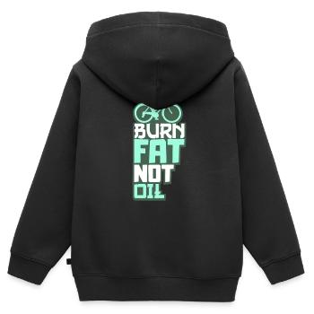Bicycle environmental protection climate protection - Kids Premium Organic Zip-up Hoodie - black - Back - AI Model Kid Male (0cm)