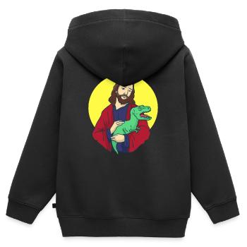 Jesus Christus - Kinder Premium Organic Zip Hoodie - Schwarz - Hinten - AI Model Kid Male (0cm)