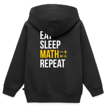 Eat Sleep Math Repeat T-Shirt Mathematiker - Kinder Premium Organic Zip Hoodie - Schwarz - Hinten - AI Model Kid Male (0cm)
