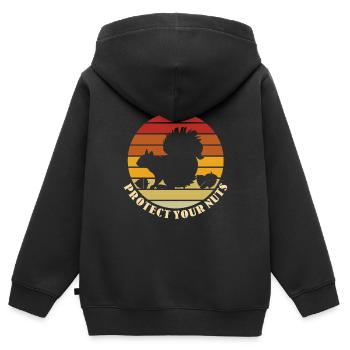 Eichhörnchen - Kinder Premium Organic Zip Hoodie - Schwarz - Hinten - AI Model Kid Male (0cm)