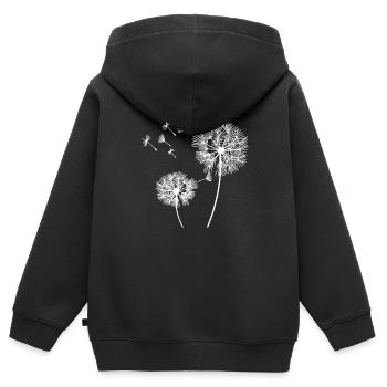 Löwenzahn - Kinder Premium Organic Zip Hoodie - Schwarz - Hinten - AI Model Kid Male (0cm)