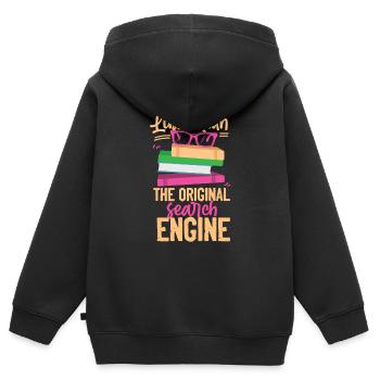 Librarian gift - Kids Premium Organic Zip-up Hoodie - black - Back - AI Model Kid Male (0cm)
