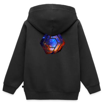 Weltraum - Kinder Premium Organic Zip Hoodie - Schwarz - Hinten - AI Model Kid Male (0cm)