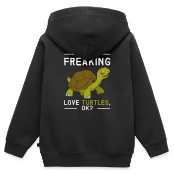 Schildkröte Kinder Tierliebhaber - Kinder Premium Organic Zip Hoodie - Schwarz - Hinten - AI Model Kid Male (0cm)