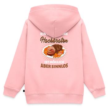 Hackbraten falscher Hase Hackfleisch - Leben ohne - Kinder Premium Organic Zip Hoodie - Rosa - Hinten - AI Model Kid Female (0cm)