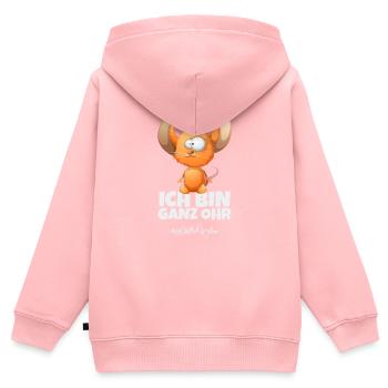 Maus: Ich bin ganz Ohr - Kinder Premium Organic Zip Hoodie - Rosa - Hinten - AI Model Kid Female (0cm)
